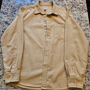 Arizona Jean Co. Khaki/Tan/Yellow Heavyweight Denim Button Down Shirt Jacket